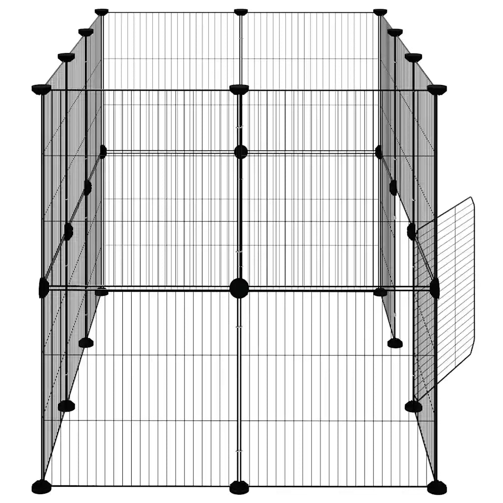 Gabbia per Animali 20 Pannelli con Porta Nera 35x35 cm Acciaio 3114043