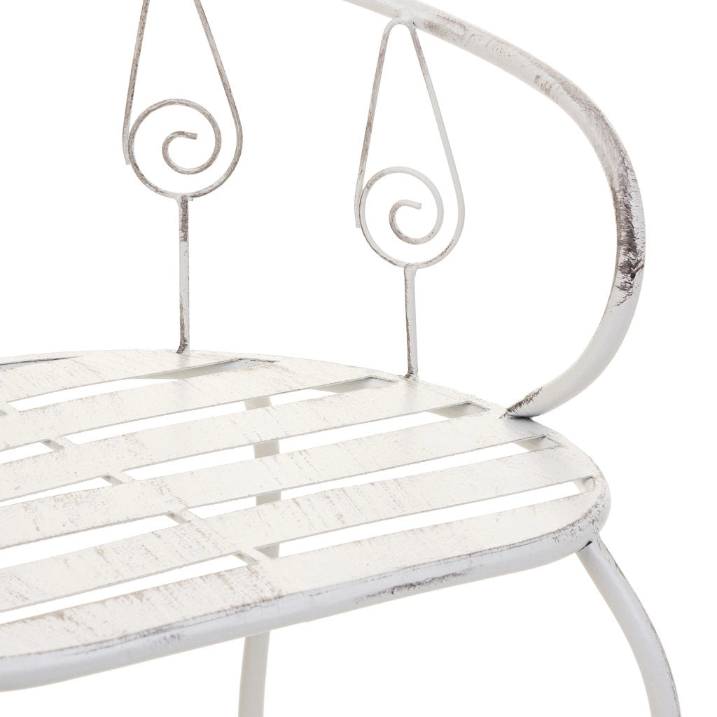 Sedia per bambini in ferro battuto bianco 35x28x39h cm