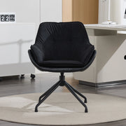 Poltrona girevole in ecopelle con seduta ergonomica e schienale avvolgente base in metallo nero 69 × 65 × 46 cm