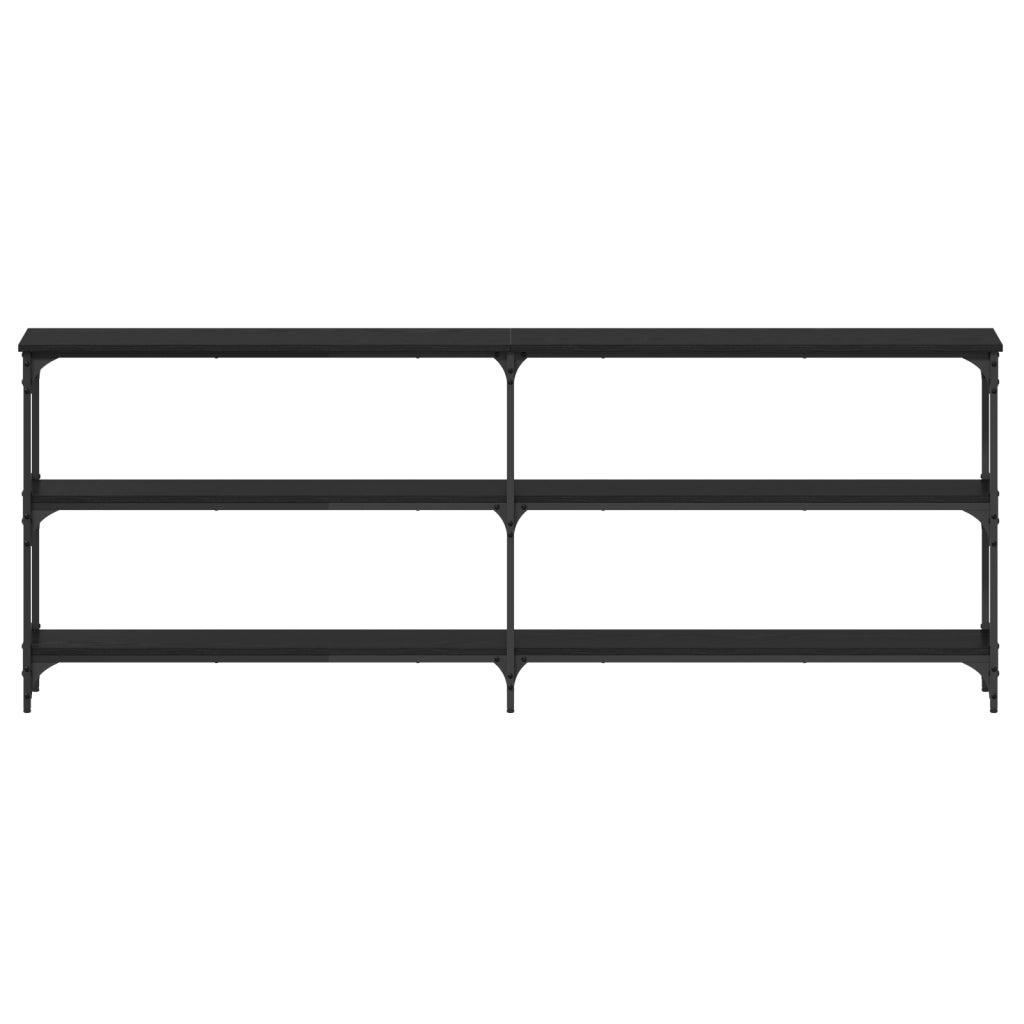 Tavolino in rovere nero 200x29x75 cm legno ingegnerizzato