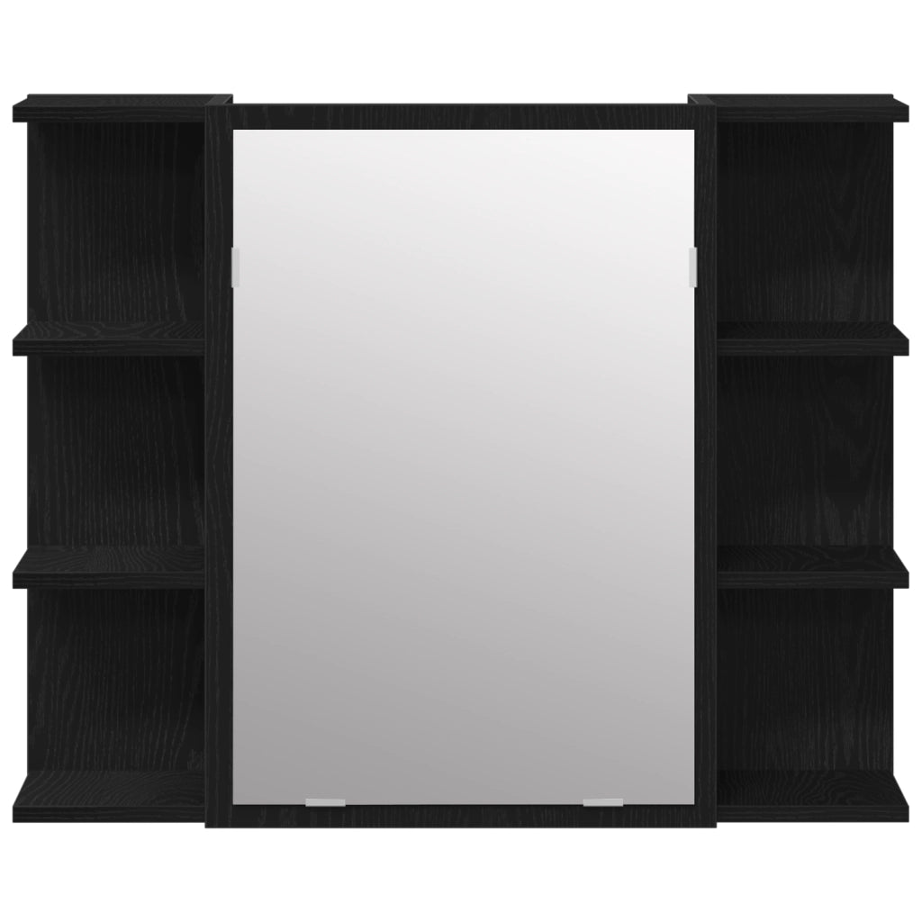 Set di mobili da bagno 3 pezzi in legno ingegnerizzato con finitura rovere nero