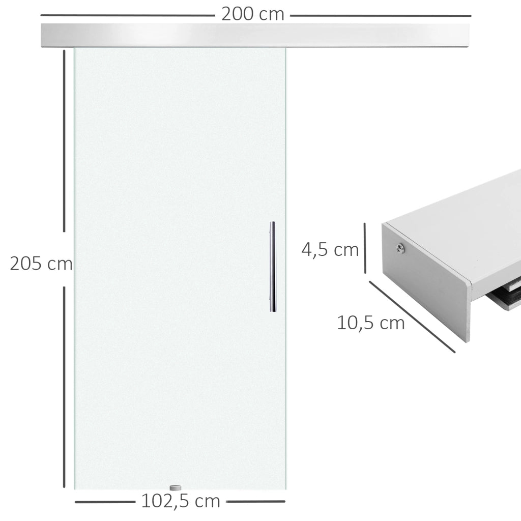 Porta Scorrevole in Vetro Satinato ¨C Xylo ¨C 102,5x205 cm con Maniglia