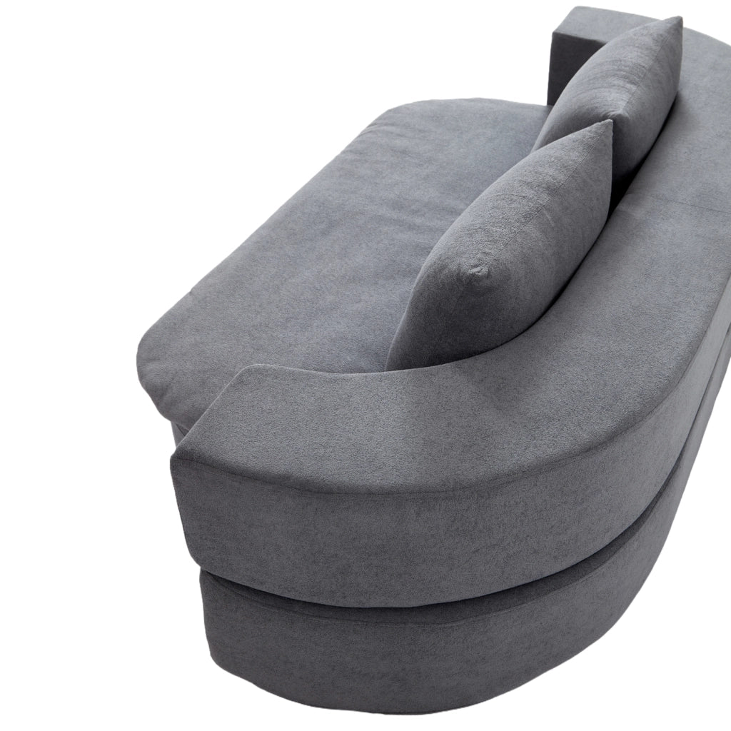 Divano letto pieghevole 3 in 1 trasformabile, con schiuma ad alta densità, tessuto sfoderabile, colore grigio chiaro