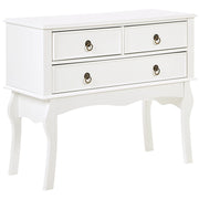 Tavolo consolle di colore bianco in stile retrò con 3 cassetti rustico soggiorno ingresso