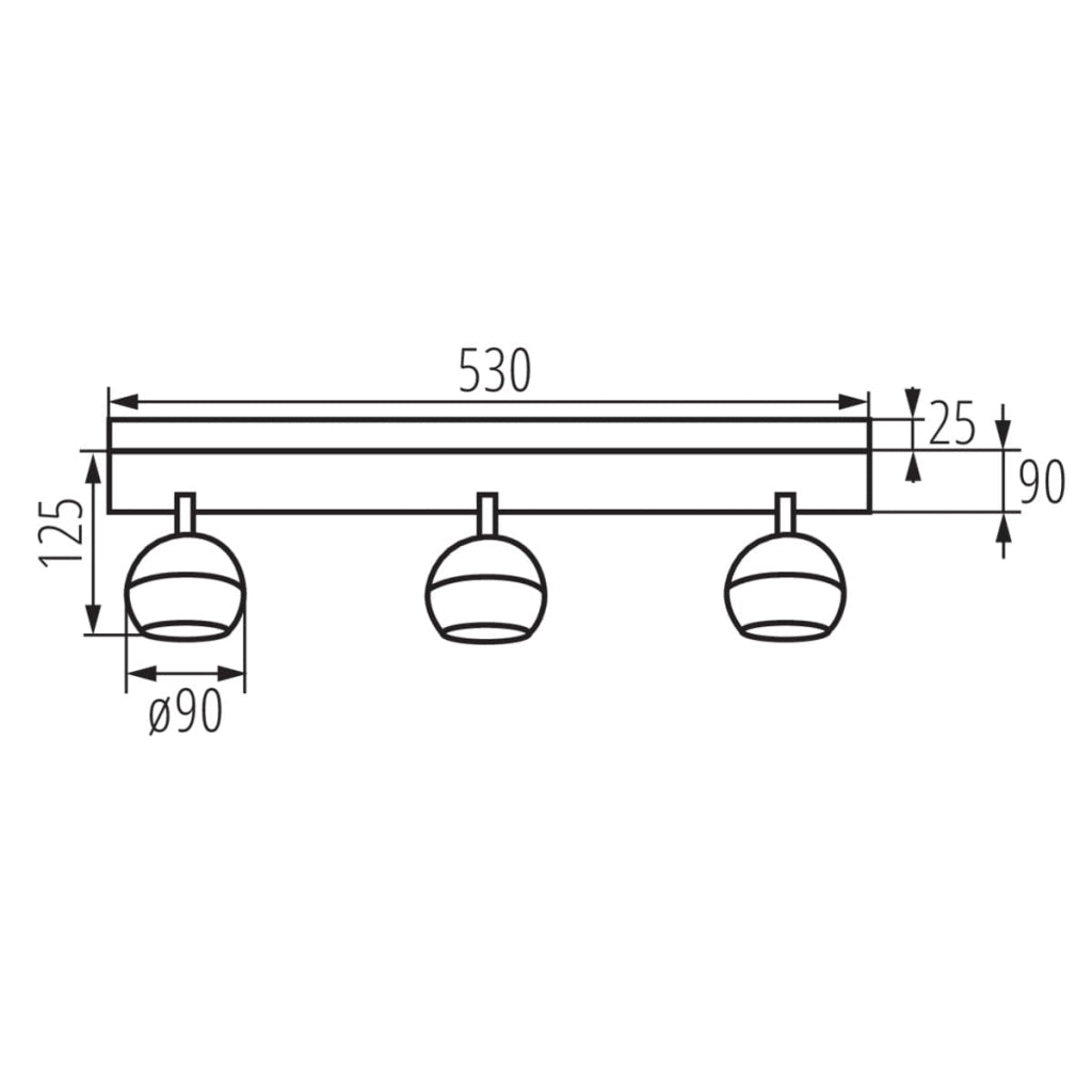Plafoniera Kanlux GALOBA 3xGU10 35W nera orientabile