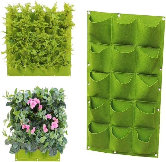 Tenda Verticale per Giardino - 18 Cesti - Cassetto per Semi - Giardino Sospeso - 18 Cesti Spaziosi - 100x50 cm - Cassetto per Semi Sospeso