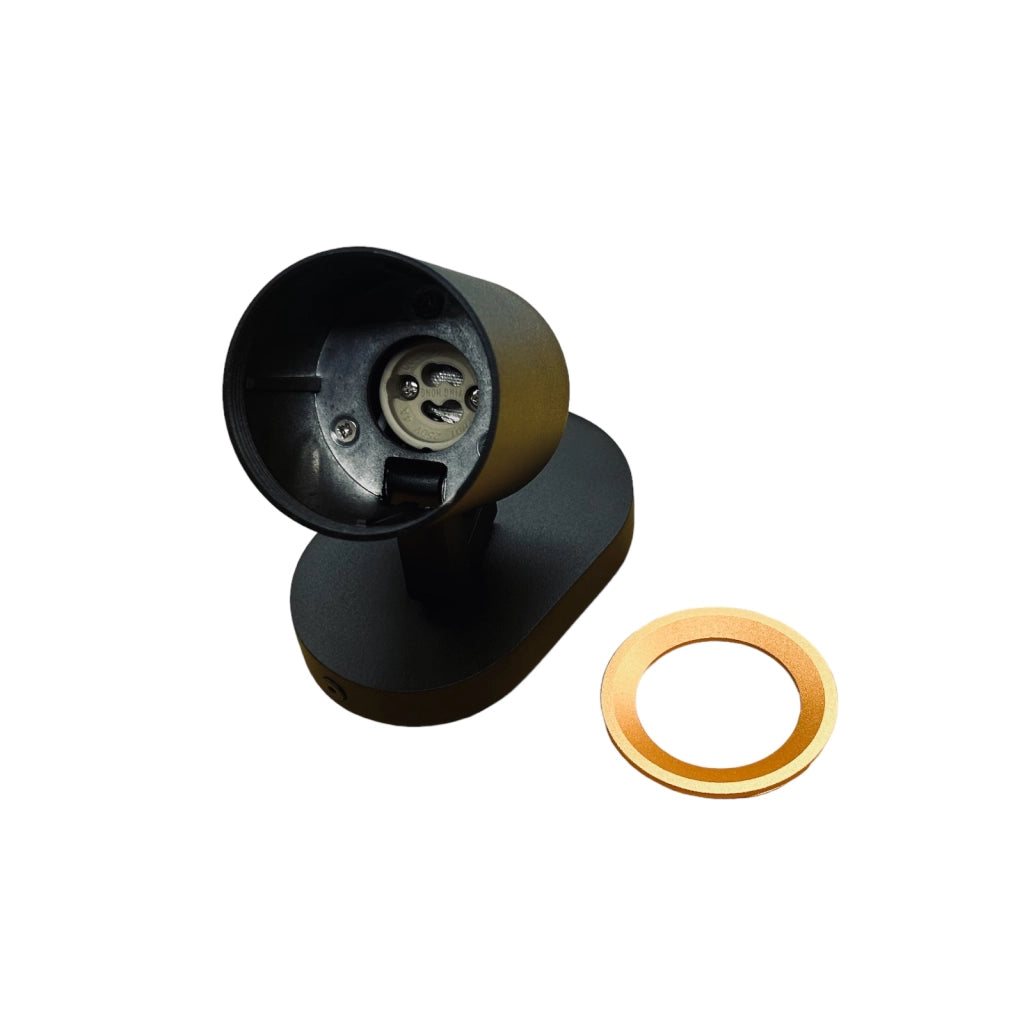 Plafoniera lampada da soffitto Nero e Oro faretto direzionabile e attacco per lampade GU10 ad 1 diffusore