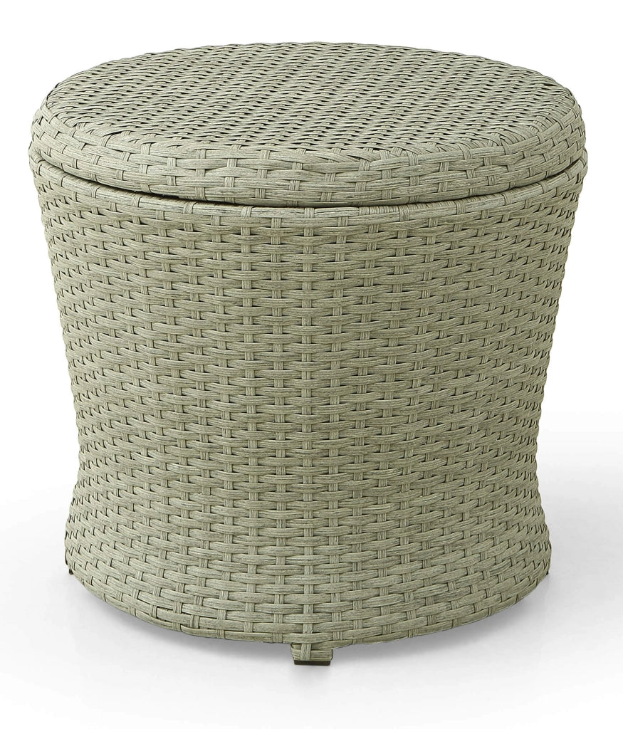 Set Salotto da Giardino Tavolino 2 Poltrone e 2 Poggiapiedi in Rattan Kraus Vasari Beige