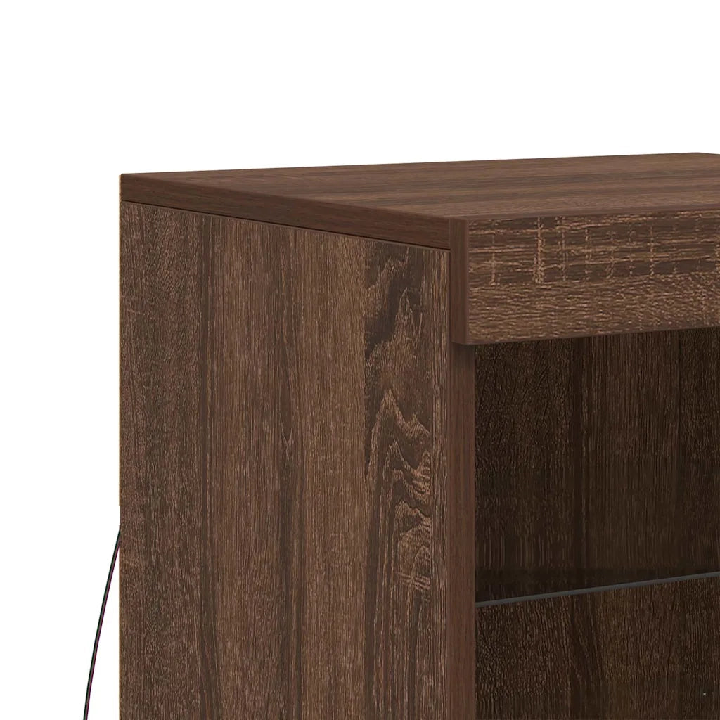 Credenza con Luci LED Rovere Marrone 41x37x67 cm 836727