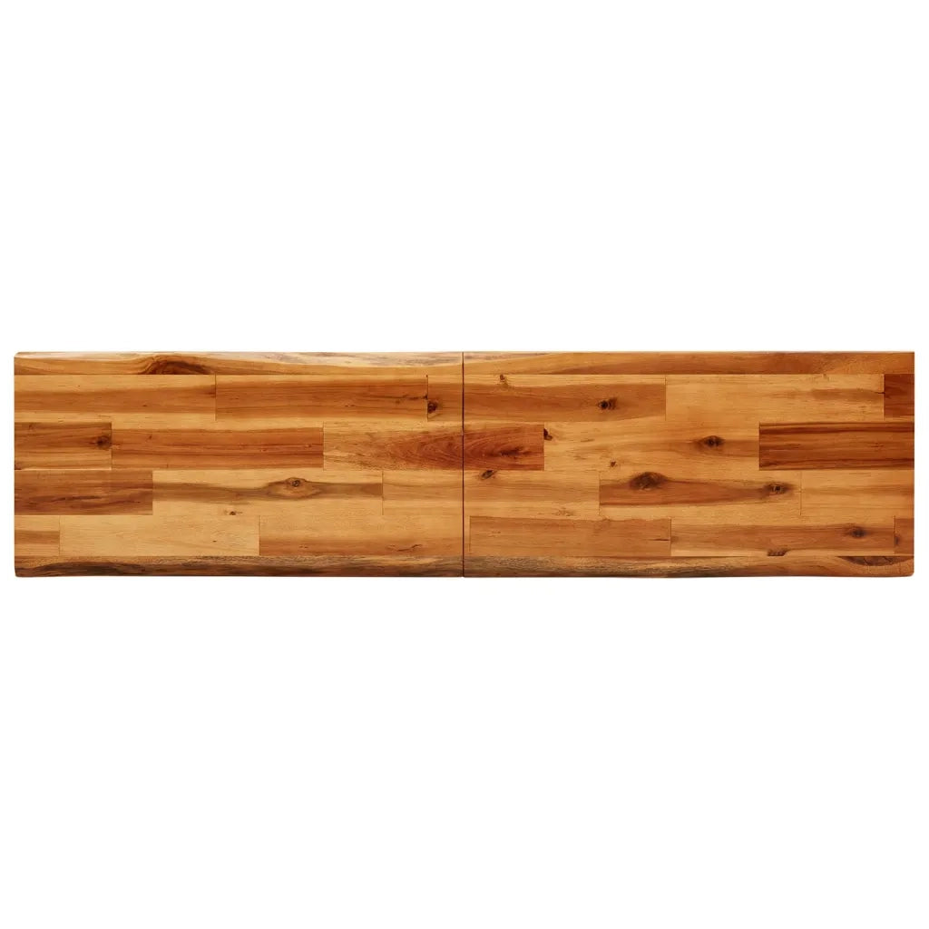 Panca con Bordi Vivi 140 cm in Legno Massello di Acacia 353294