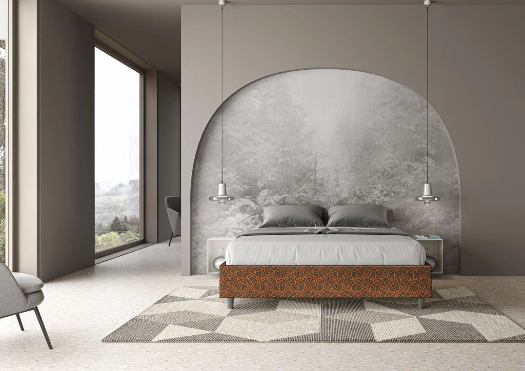 Letto Matrimoniale Sommier 160x210 cm Senza Rete Azelia Era 04 Arancione