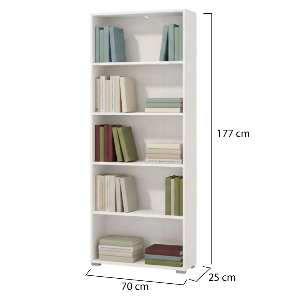 Biblioteca Urgnano, Libreria 4 Ripiani, 70x24.5x176.5h cm Bianco Opaco