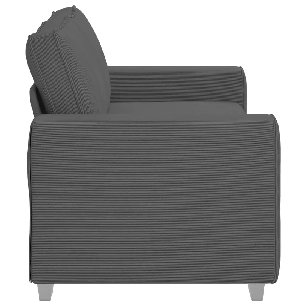 Divano Divanetto Grigio Scuro 180x77x82 cm Tessuto di Velluto a Coste 4105201