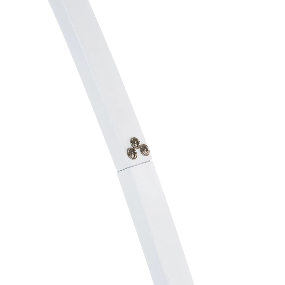 Lampada da terra in metallo bianco 234 cm con struttura curva paralume in policotone paralume a tamburo con base in marmo dal design moderno