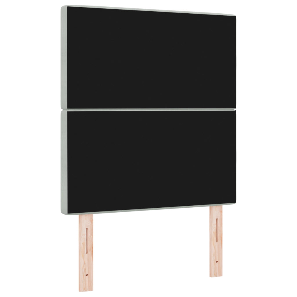 Testiera LED grigia chiara 80 cm in velluto