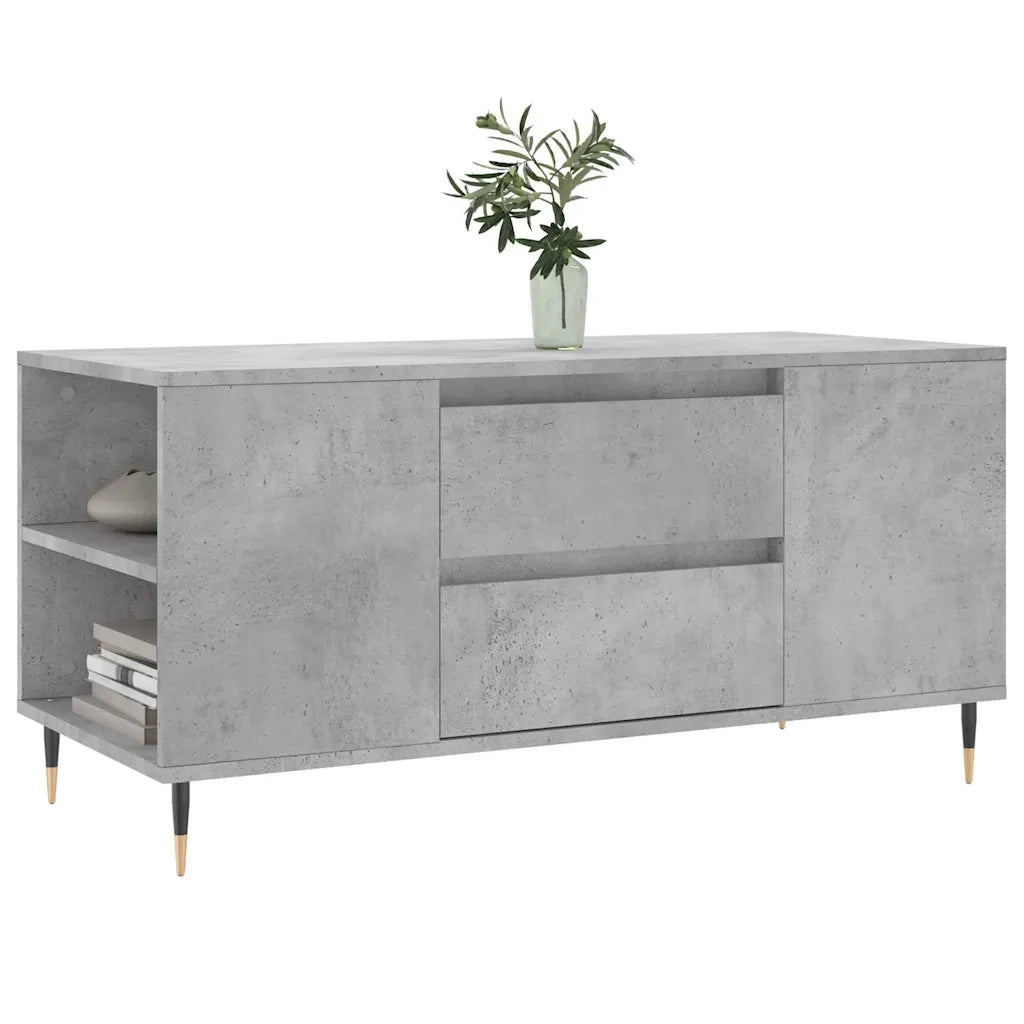Tavolino salotto | Tavolino da caff¨¨ | Tavolino da Soggiorno Grigio Cemento 102x44,5x50cm Legno Multistrato