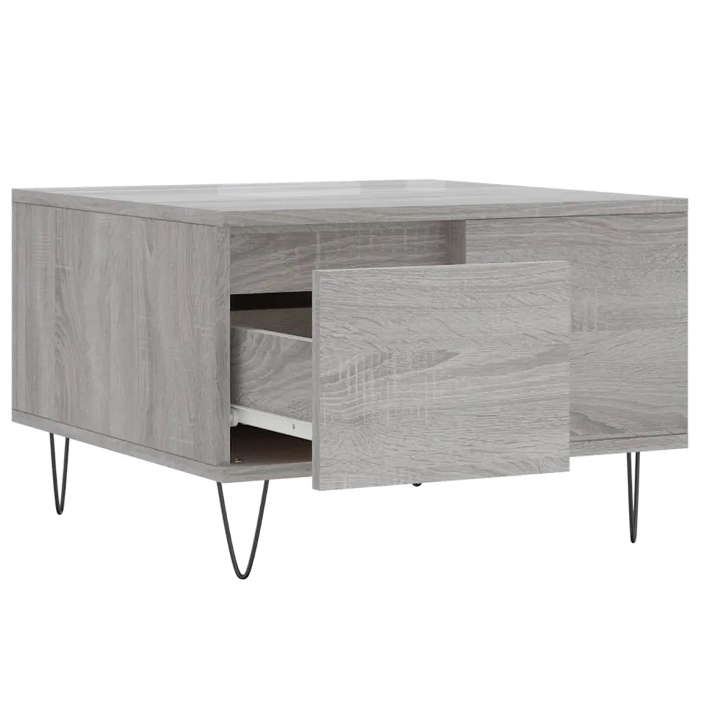Tavolino Salotto-Tavolino da soggiorno-Tavolo Grigio Sonoma 55x55x36,5 cm Legno Multistrato 489134