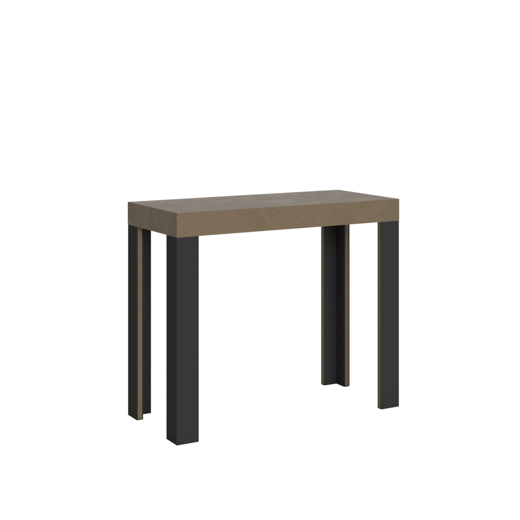 Consolle Allungabile 90-196x40x77 cm Linea Small Tortora Telaio Antracite