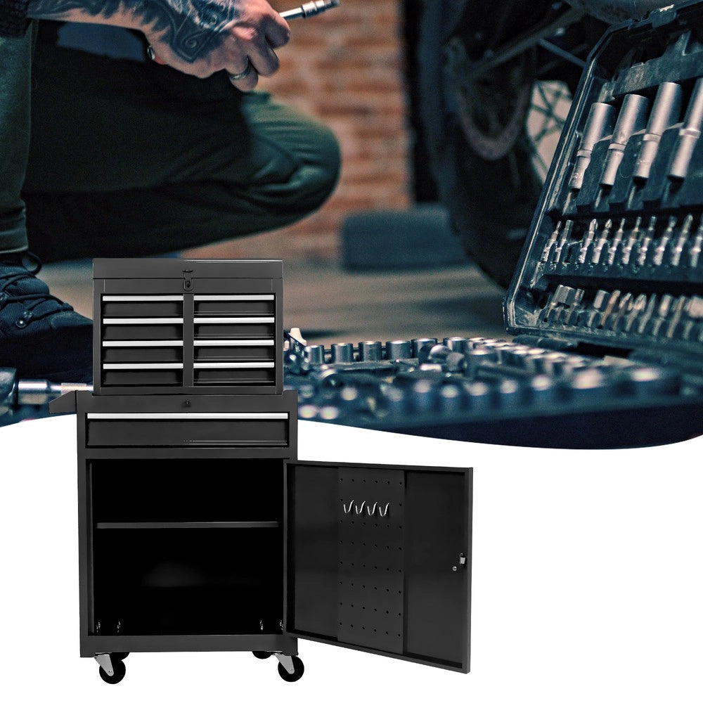 Cassettiera con Rotelle 5 Cassetti ¨C MINIMAL ¨C Ripiani Regolabili, Nero