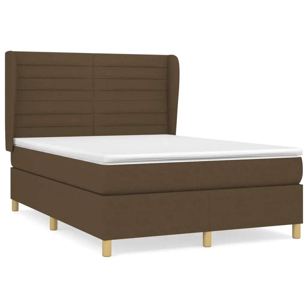 Giroletto a Molle con Materasso Marrone Scuro 140x200cm Tessuto cod mxl 59415