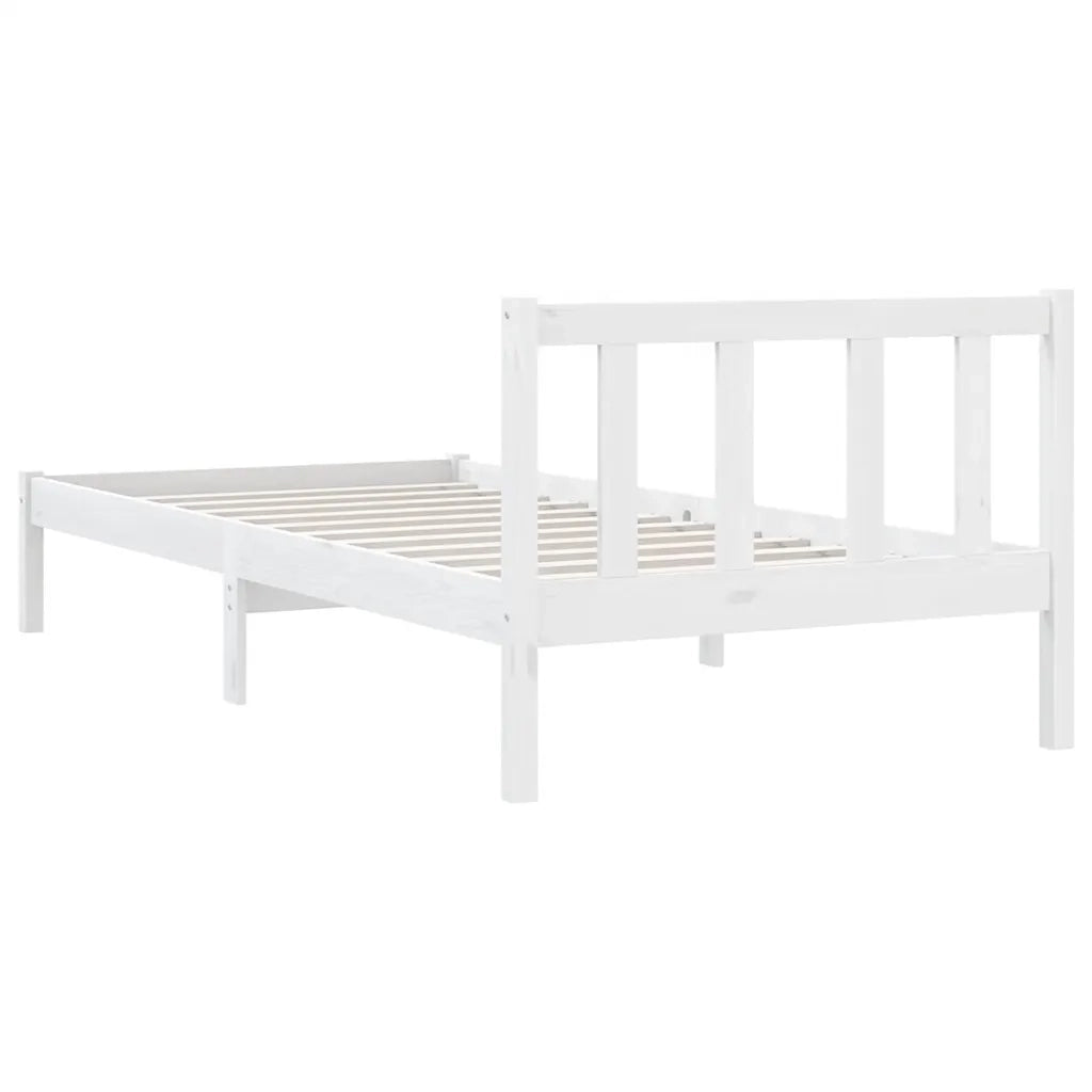 Giroletto-Struttura Letto in Legno Massello Bianco 75x190 cm Small Single 703103