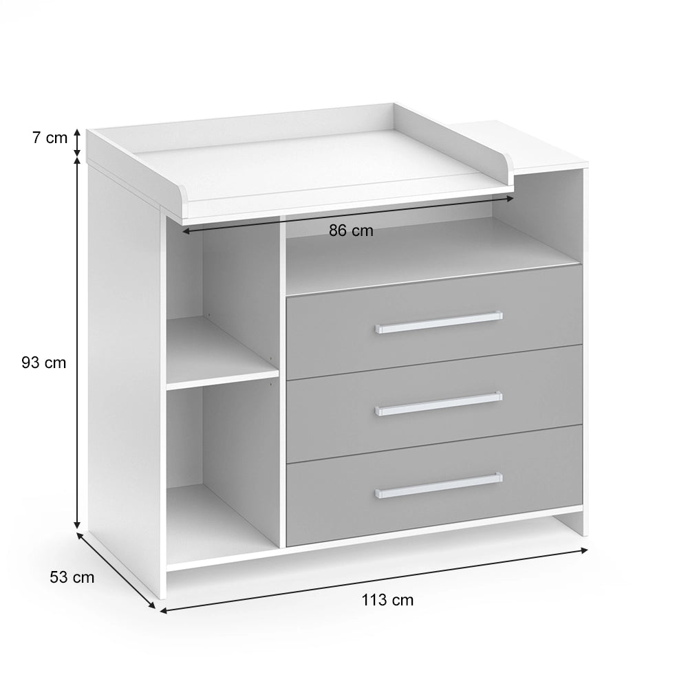 Vicco Fasciatoio Bianco/Grigio 113 x 100 cm