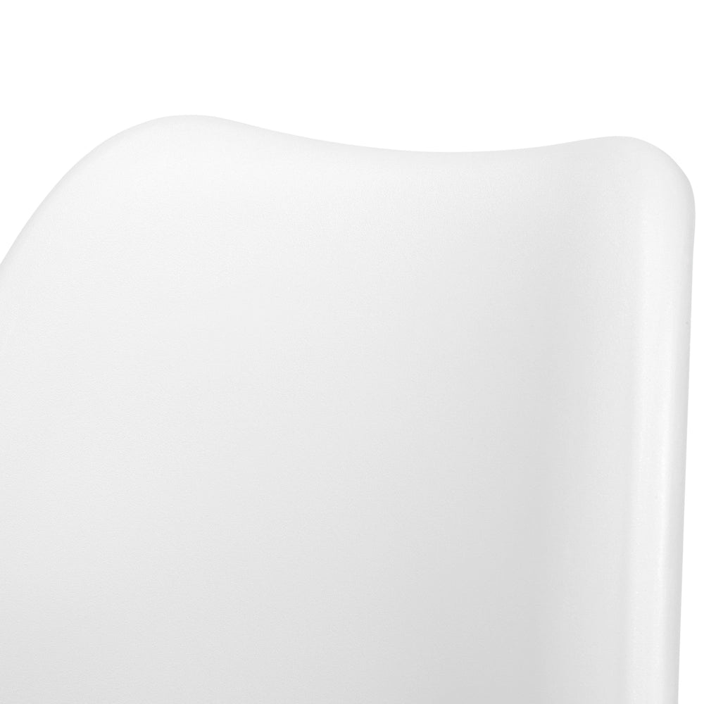 Set di 2 Sedie da Pranzo Ecopelle colore bianco con  Gambe in Legno Lucide soggiorno sala da pranzo