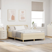 Letto a Molle con Materasso Crema 140x190 cm Tessuto