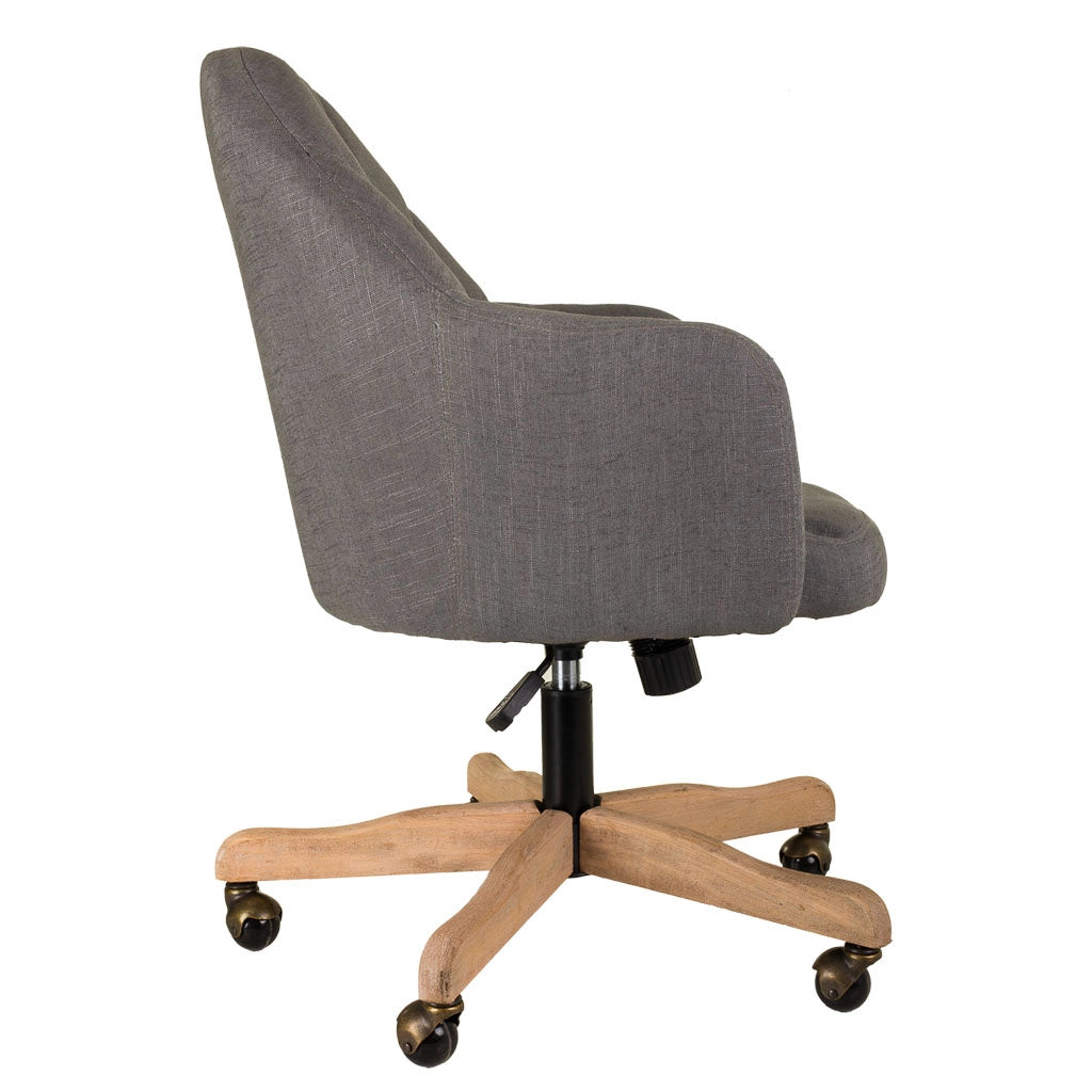 Sedia in legno e imbottita con ruote grigie 63x54x40/87h