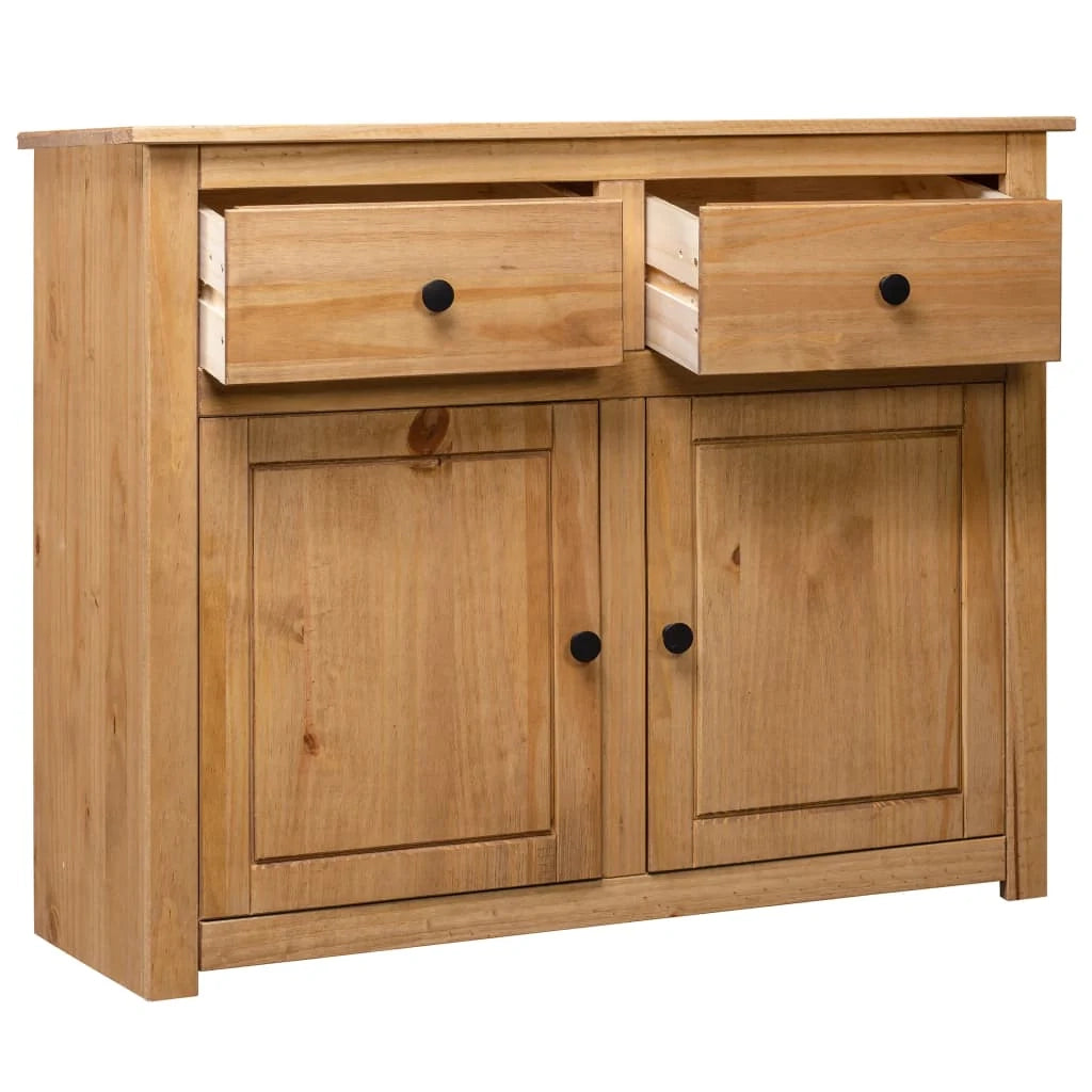 Buffet credenza cassettiera armadio mobile contenitore organizer per cucina soggiorno salotto 93 x 40 x 80 cm Pino massiccio assortimento marrone Panama 02_0029669
