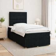 Letto Box Spring LED con Materasso Nero 120 x 200 cm Tessuto 3455834