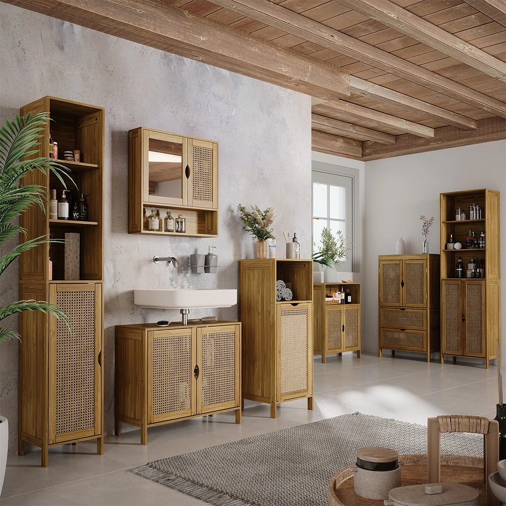 Mobiletto bagno Liora Bambù 60 x 110 cm Vicco