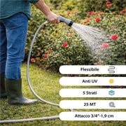 MA MAISON TUBO DA GIARDINO ANTITORSIONE A 5 STRATI CON ATTACCO 3/4" 25MT