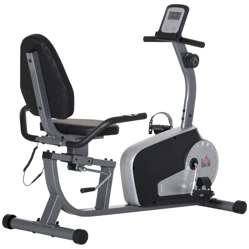 Cyclette con 8 livelli di resistenza, 122-137 x 62 x 103 cm, acciaio, grigio+nero+argento