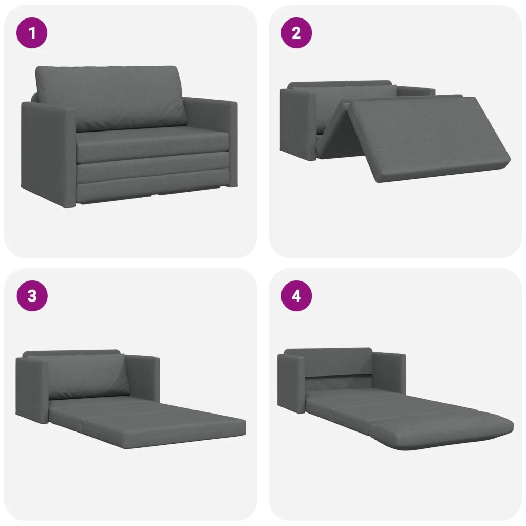 Divano letto 110cm Grigio scuro Tessuto 4106692