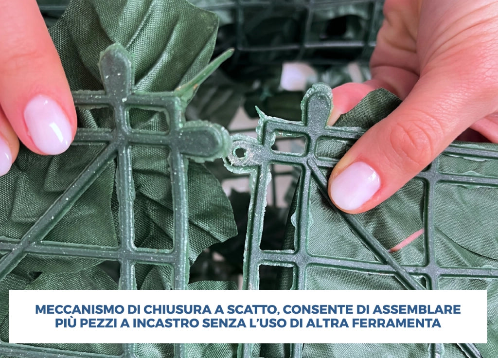 Rotolo Edera Finta Sempreverde Siepe Foglie Ornamentali Frangivista Coprente Per Recinzione - 1hx20mt - Verde