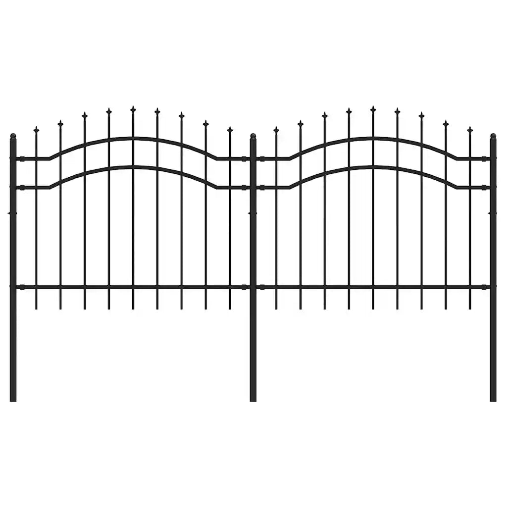 Recinzione da Giardino Woerden con Punta a Lancia Nera 240x100 cm in Acciaio 151080