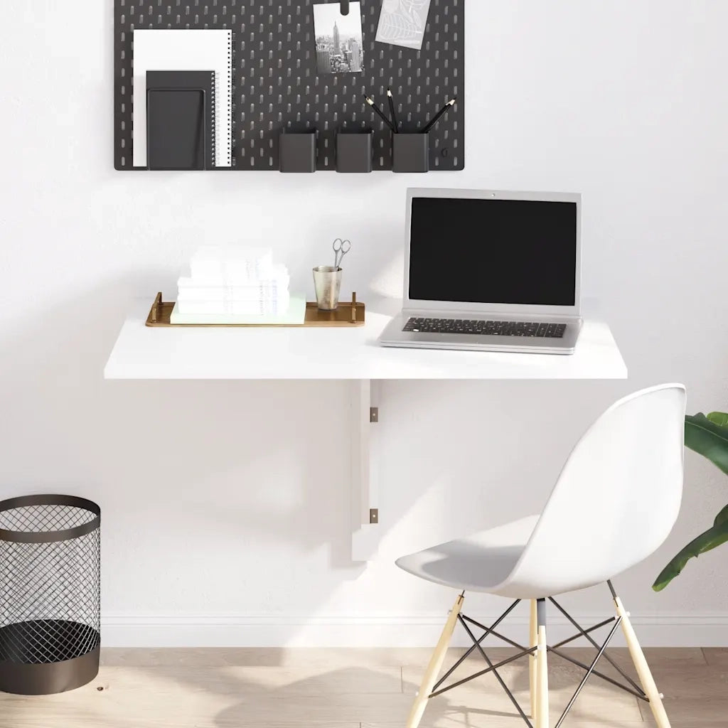 Tavolo Pieghevole da Parete Bianco 100x60 cm CFW2485986