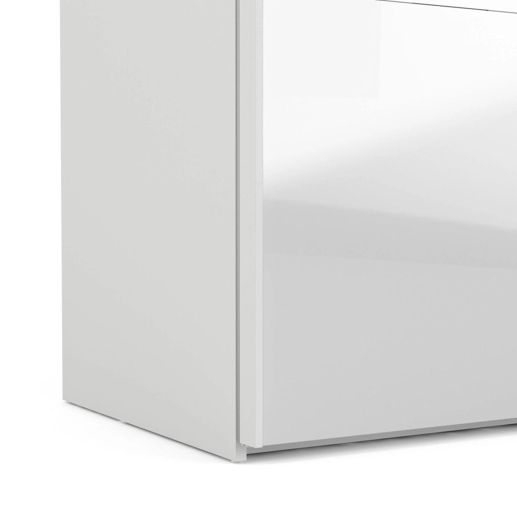 Guardaroba 2 ante Severin, Mobile camera da letto, Cabina armadio portabiti, Armadio appendiabiti, 122x62 h220 cm, Bianco lucido
