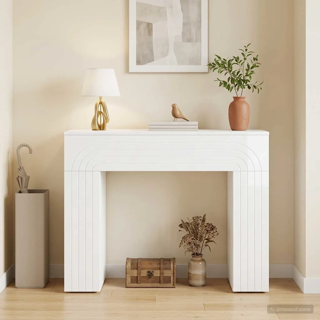 Tavolino da salotto Bianco Lucido 102 x 35 x 75 cm