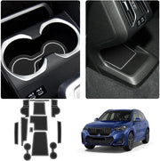 Accessori per BMW X1 U11 2023 2024 - Mattoncini Antiscivolo in Gomma - Mattoncini per Console Centrale - Mattoncino per Bicchiere - Cassetto Antiscivolo - Mattoncini per Piegatura Porta - Mattoncini Antiscivolo per BMW X1 U11 (Bianco)