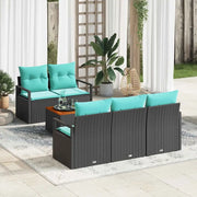 Set Divano da Giardino con cuscino 6 pcs Nero polyrattan 3347648