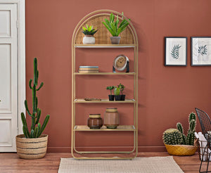 Libreria Panama Round 80x40x180 cm in Rattan