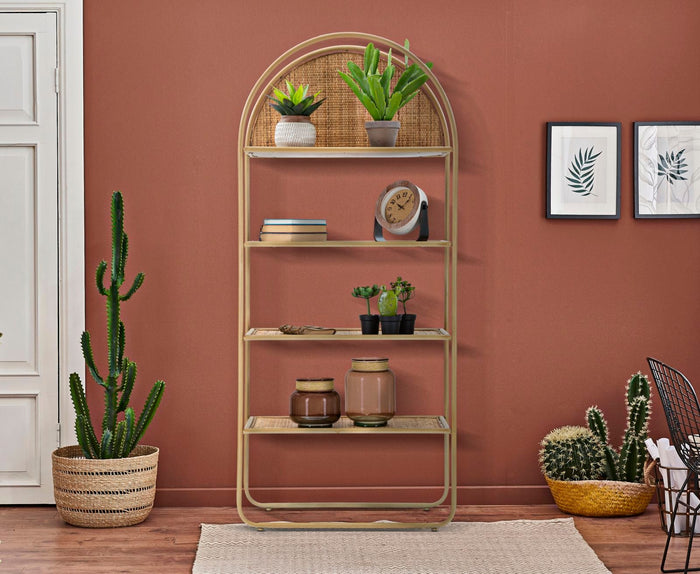 Libreria Panama Round 80x40x180 cm in Rattan