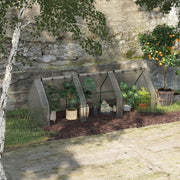 Serra tunnel in PE con 3 finestre avvolgibili, struttura in acciaio, 270x90x90 cm, bianco