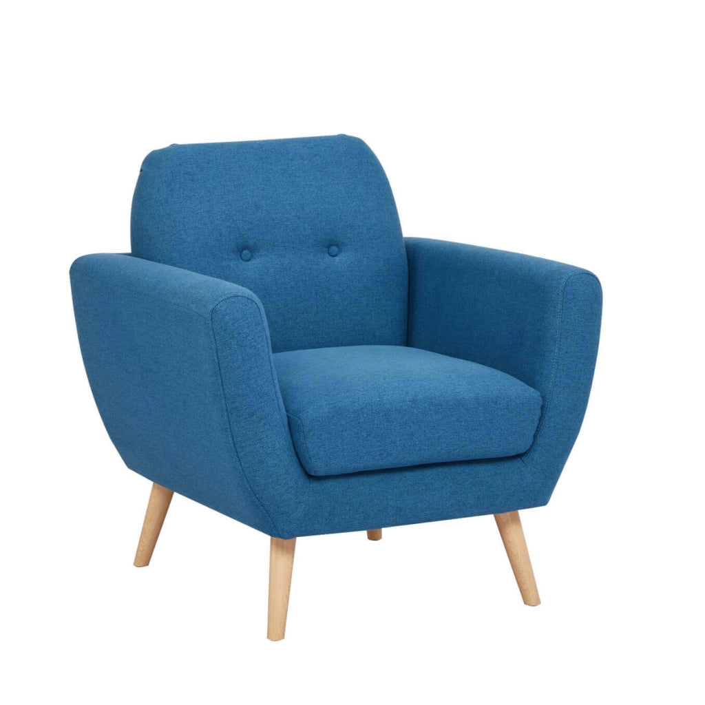 POLTRONA BURTON CON BOTTONI E SEDUTA SFODERABILE IN COLORE BLU
