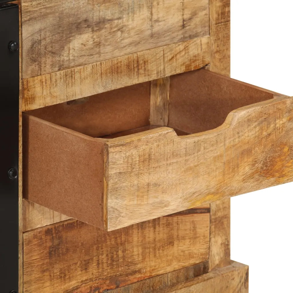 Credenza | Madia | Buffet da pranzo | Armadio da pranzo 80x30x55 cm in Legno Grezzo Massello di Mango
