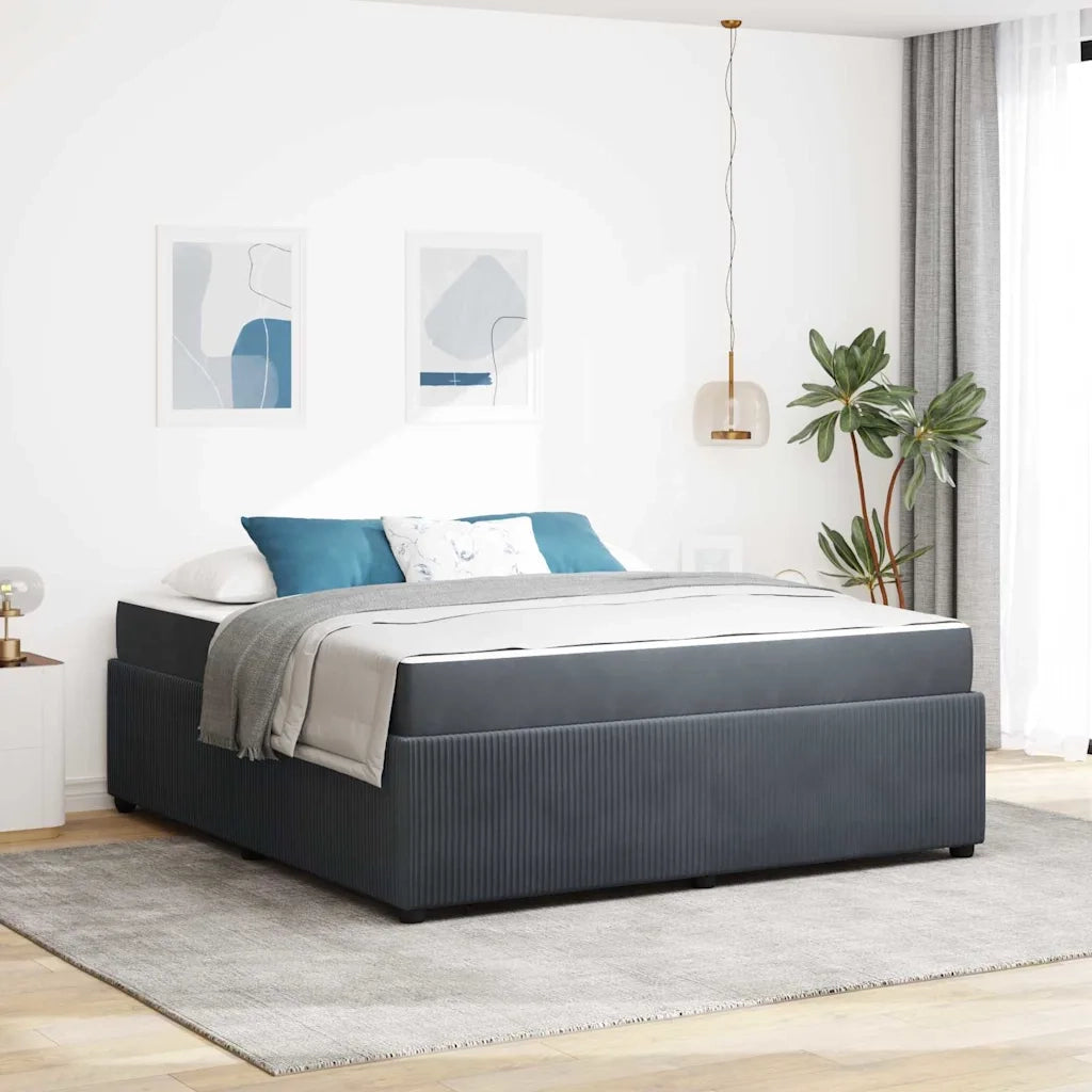 Struttura del letto Grigio scuro 180 x 200 cm Tessuto 3398426