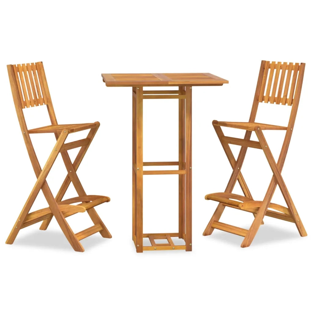 Set da Bar per Esterni 3 pz | Set Salotto da Giardino in Legno Massello di Acacia