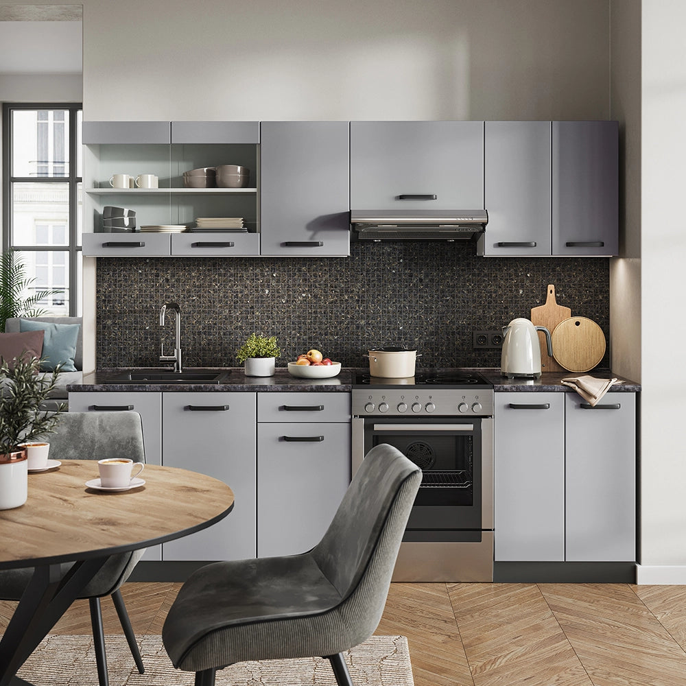 Vicco Mobile da cucina Grigio/antracite 240 cm , PL Antracite
